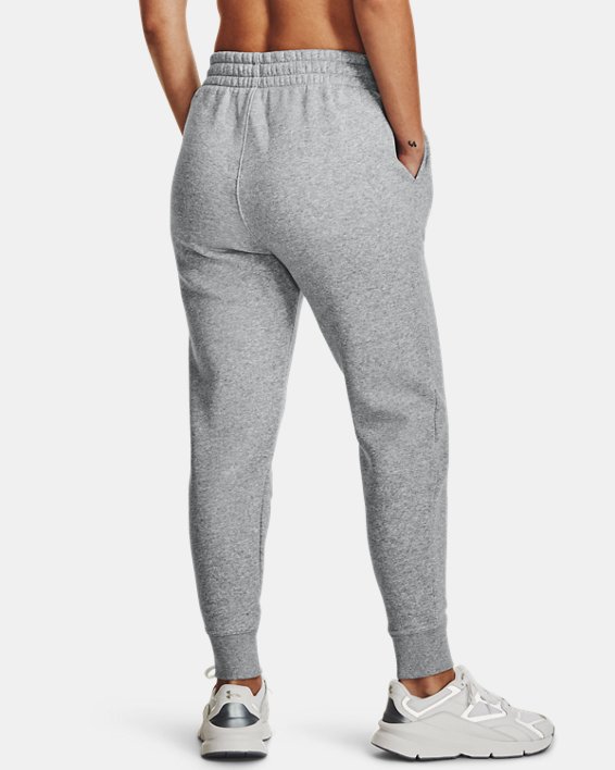 Women's UA Essential Fleece Tapered Pants in Gray image number 1